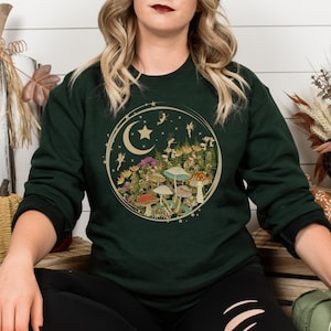 Fairy Grunge Goblincore Clothing Fairycore Grunge Fairycore Goblincore Sweatshirt Goblincore Mushroom Sweater Moon Sweater Fairy Sweatshirt
