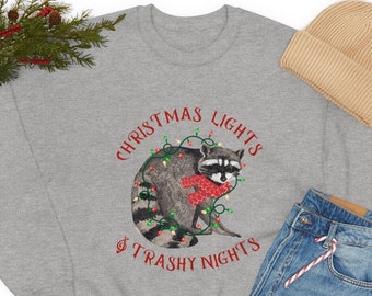 Racoon Christmas Sweatshirt Goblincore Clothing Goblincore Christmas Winter Cottagecore Sweatshirt Cottagecore Christmas Gift Sweatshirt