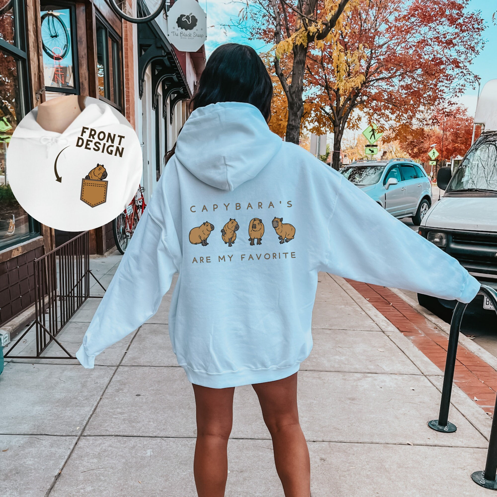 Women's Cute Capybara Graphic Hoodie - Oversized Long Sleeve Sweatshirt For Fall 2024