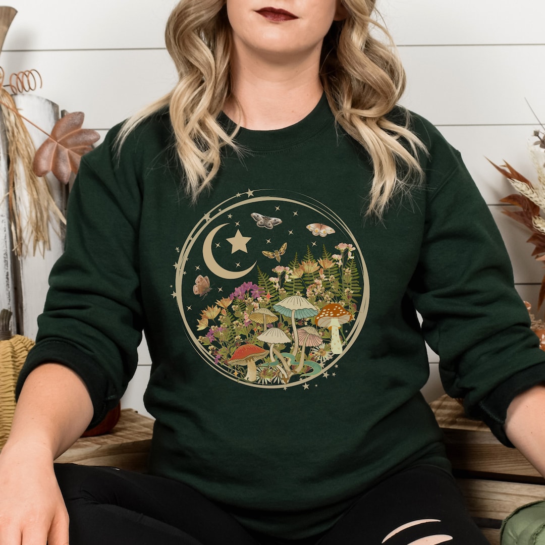 Goblincore Clothing Goblincore Sweater Goblincore Mushroom Sweater Moon ...