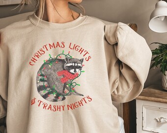 Racoon Sweatshirt Goblincore Clothing Goblincore Christmas Winter Cottagecore Sweatshirt Cottagecore Christmas Gift Sweater for Racoon Lover