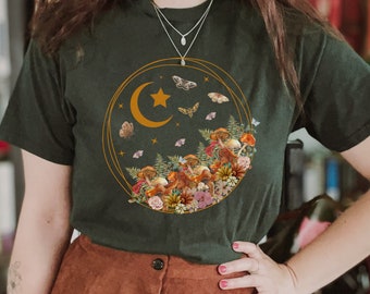 Goblincore Clothing Goblincore Shirt Goblincore Frog Shirt Mushroom Shirt Moon Shirt Botanical Shirt Cottagecore Shirt Goblin Core