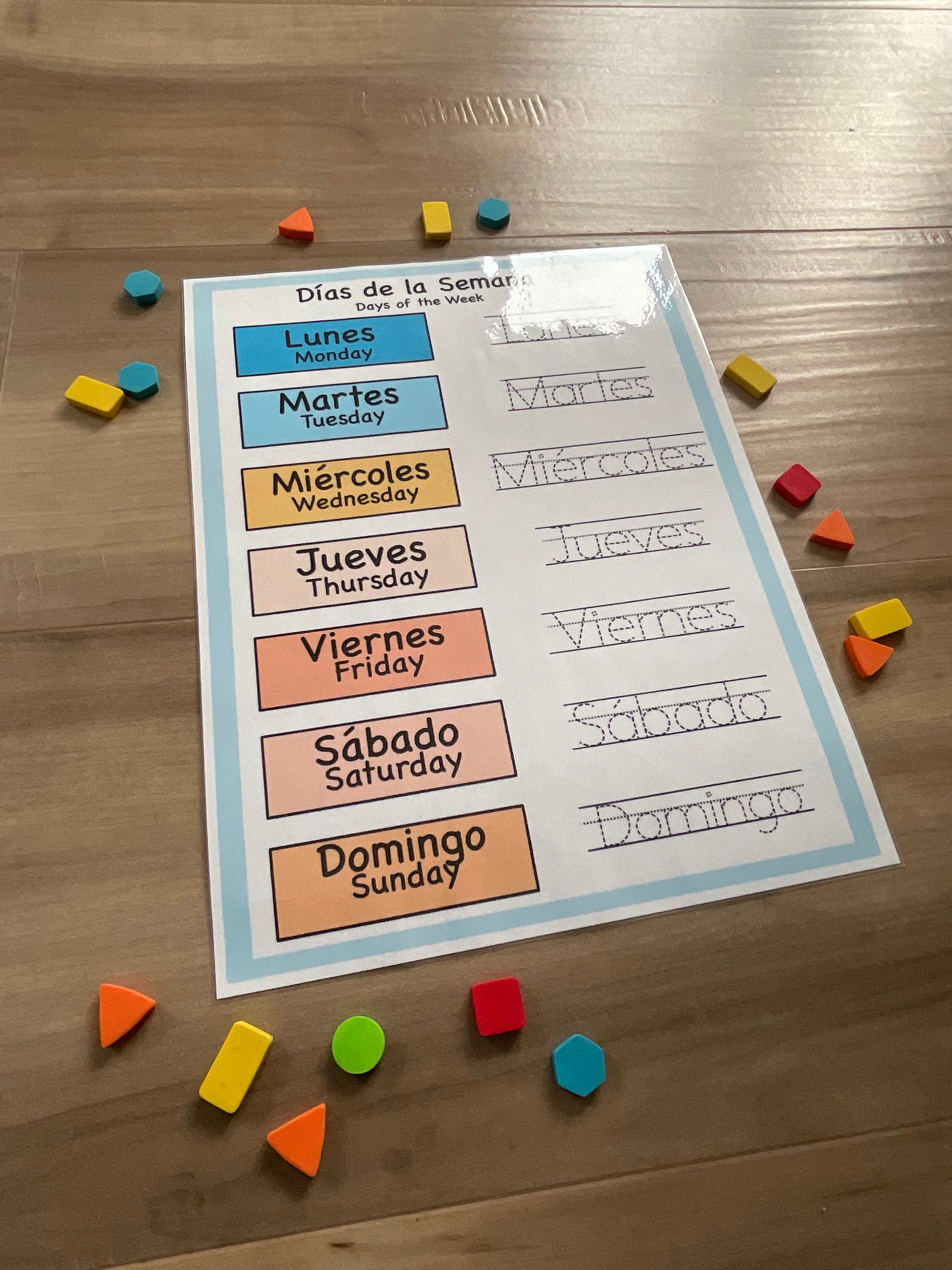 Days Of The Week Traceable Worksheets