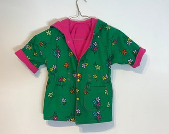 Handmade Green Floral Children's Long Coat