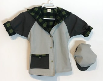 Handmade Grey Toddler Long Coat and Hat