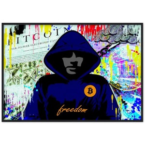 Quem é SATOSHI NAKAMOTO?  - Pôster emoldurado, parede de arte pop Crypto Bitcoin, presente para namorado, impressão luxuosa, Altcoin, decoração de parede para escritório doméstico
