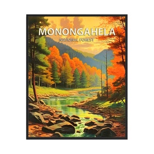 Monongahela National Forest Poster Kunstdruck, Retro Nationalpark Geschenke