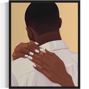 Afro Schwarzes Paar-Plakat-Kunst-Druck, Afroamerikaner Jesus Wand-Kunst Malerei Bild Kunstwerk Wohnzimmer-Dekor