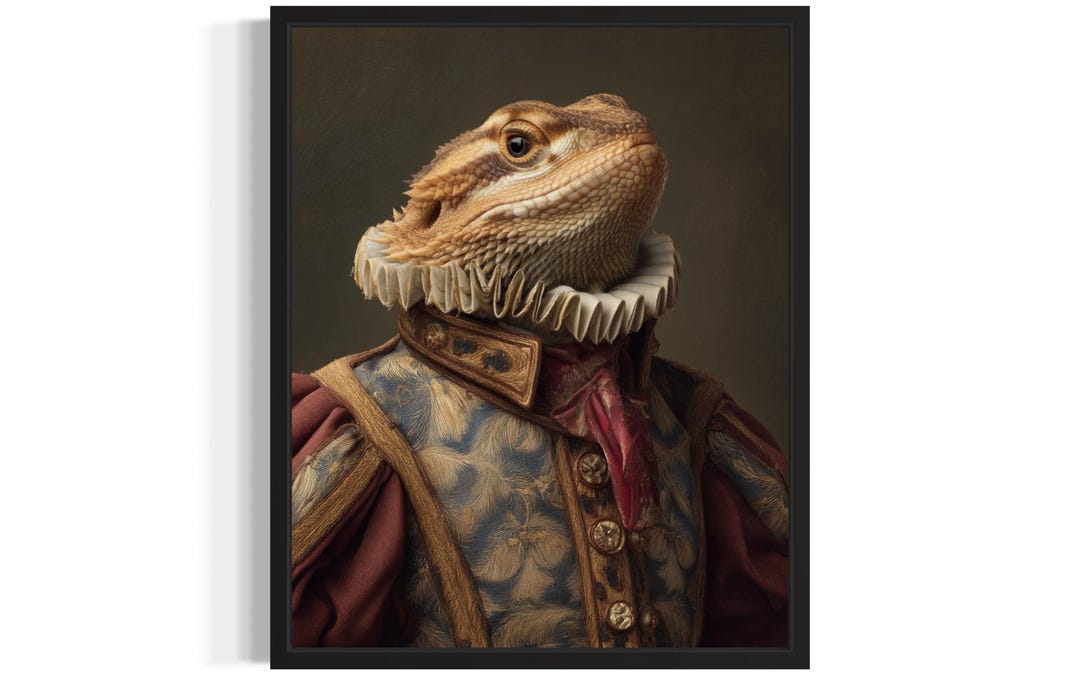 Bearded Dragon Poster Art Print, Dog Wall Art Painting Picture Artwork ...