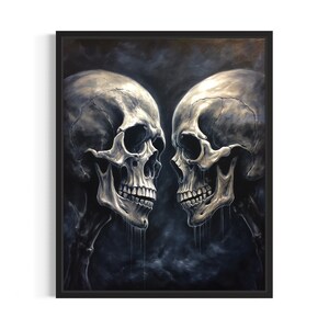 Schädel Paar Poster Kunst Druck, Schädel Paar Sammlung für Schlafzimmer Wandkunst