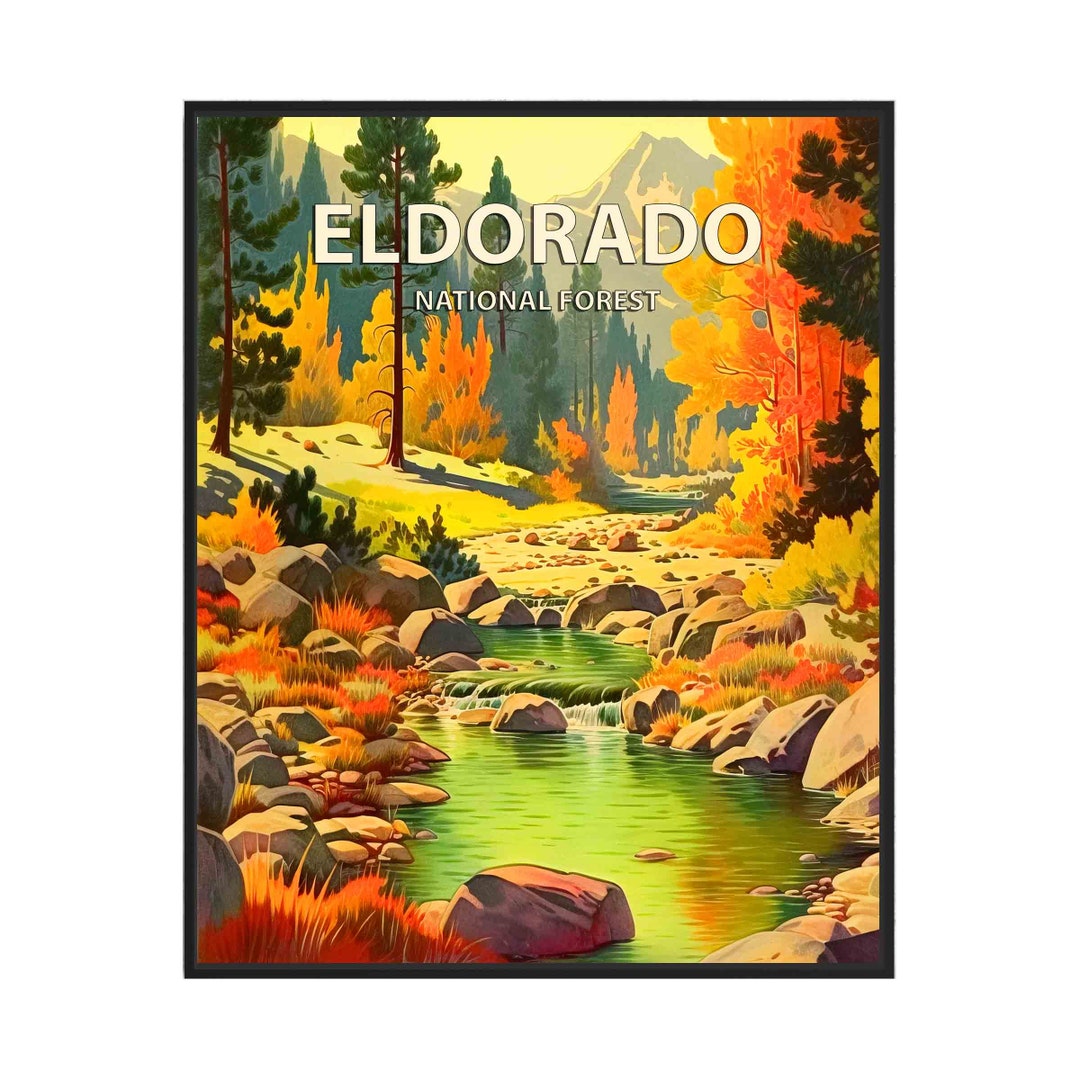 Eldorado National Forest Poster Art Print, Retro National Park Gifts Etsy