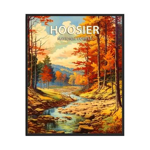 Hoosier National Forest Poster Kunstdruck, Retro Nationalpark Geschenke