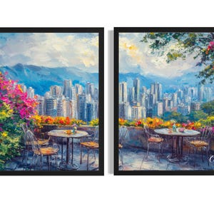 Cali, Colombie, impression d'art (lot de 2), art mural, villes internationales, peinture, oeuvre d'art, décoration de salon