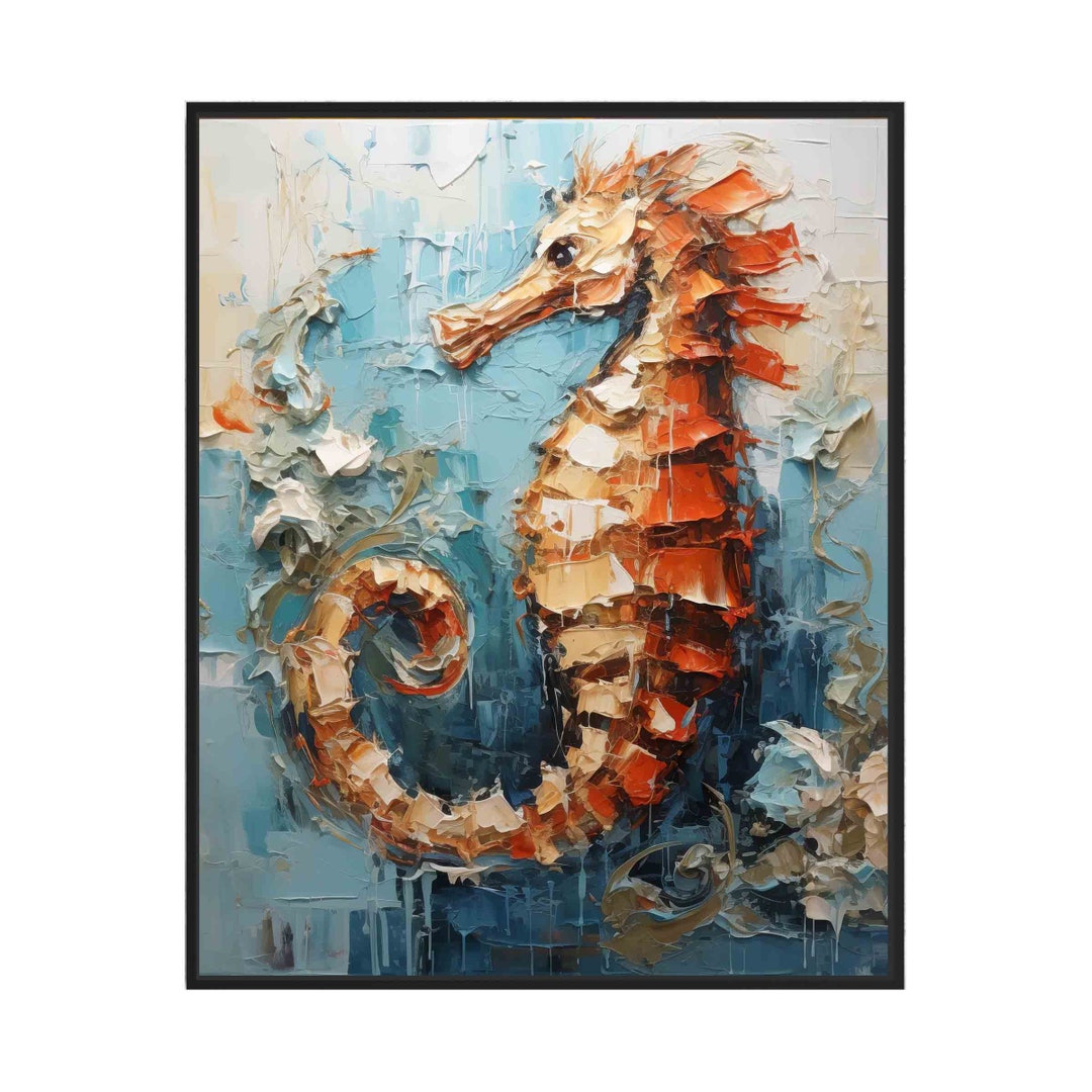 Seahorse Art Print Posters, Animal Abstracts Wall Art Painting