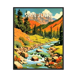 Póster artístico del Bosque Nacional de San Juan, regalos retro del Parque Nacional