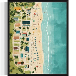 Arte impressa em pôster de Bethany Beach, Delaware, pintura de parede de praias, arte de parede, decoração de sala de estar