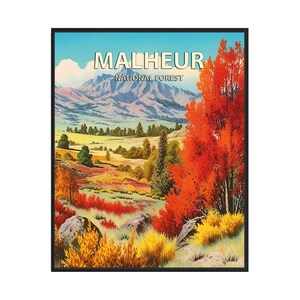 Malheur National Forest Poster Kunstdruck, Retro Nationalpark Geschenke