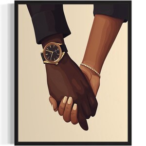 Schwarzes Paar Poster Kunst Druck, Afroamerikaner Jesus Wand Kunst Malerei Bild Kunstwerk Wohnzimmer Dekor