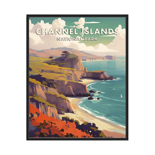 Channel Islands National Park Poster Art Print, Retro National Park Gifts