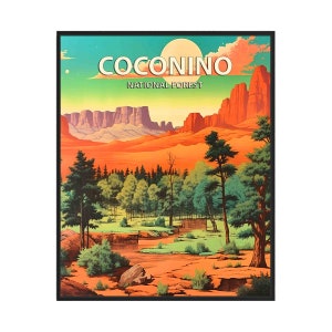 Coconino National Forest Poster Kunstdruck, Retro Nationalpark Geschenke