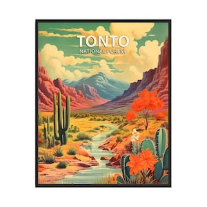 Plakat Tonto National Forest Art Print, prezenty z parku narodowego w stylu retro