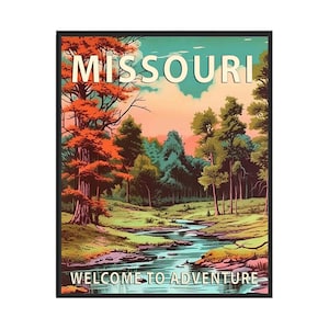 Missouri State Scenery Poster Art Print, Retro National Park Gifts