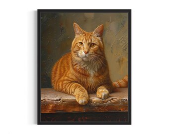 Manx Cat Poster Art Print, Cat Painting Wall Decor