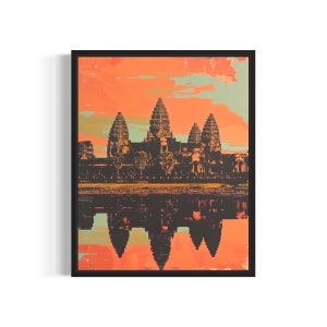 平山郁夫 アンコールワットの遺跡 夕陽 | 絵画など美術品の販売