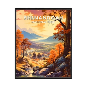 Shenandoah National Park Poster Art Print, Retro National Park Gifts