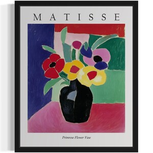 Póster con estampado artístico de jarrón de flores de primavera, cuadro de Matisse, arte mural, obra de arte, decoración para sala de estar