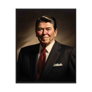 Póster artístico impreso de Ronald Reagan, pintura decorativa para pared del presidente de EE. UU.