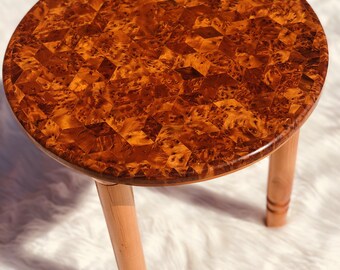 Moroccan table Large Thuya and walnut   ,Wood Mosaic Coffee Table , decorative serving dish plate, handmade Morocco best gift fast shipping,