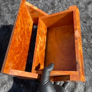 Large Handmade Wooden Jewelry Box Made Of Thuya Burl Wood,Jewelry Organizer,Memory Box,Decorative Storage Box For Women, Gift Box