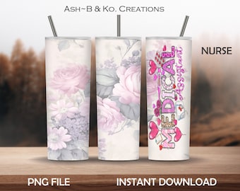 Medicinsk assistent Tumbler sublimering digital nedladdning | PNG rak Tumbler Wrap Design | Direkt nedladdning | Smal Tumbler I Hälso- och sjukvård