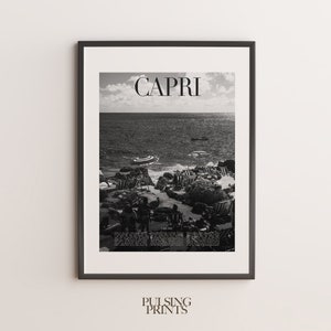 Capri Island Wall Art Print - Coastal Travel Poster Download - Italy Landscape Decor