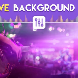 May include: A guitarist playing on stage in front of a blurred crowd. The stage is lit with purple and pink lights. The text "REMOVE BACKGROUND NOISE" is displayed at the top of the image.