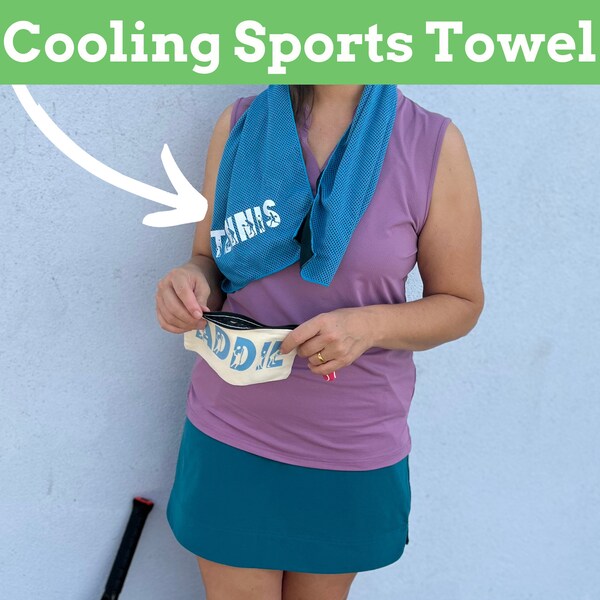 Sports cooling towel, gift for sports lovers, sports accessories, unique sports gift, personalized sports towel, sports stocking stuffers