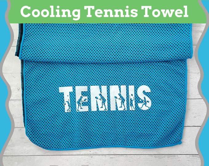 Custom tennis cooling towel gift for tennis player tennis bag accessories unique tennis gift personalized tennis towel cooling