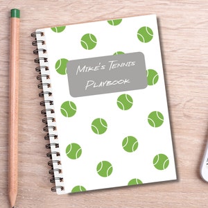 Tennis journal custom cover, tennis planner, tennis notebook personalized gift, tennis player gift, tennis accessories, tennis coach gift