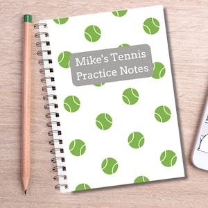 Tennis notebook personalized tennis journal training note tennis team gift captain personalized tennis practice log drill tennis senior gift