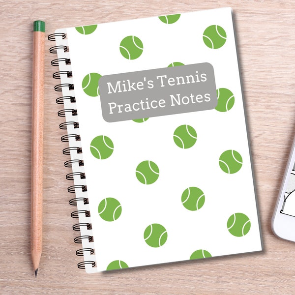 Tennis notebook personalized tennis journal training note tennis team gift captain personalized tennis practice log drill tennis senior gift