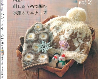 Japanese Crochet Book - Handmade Cafe 2 Seasonal Miniature Knitting with Embroidery Thread (PDF)
