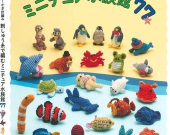 Japanese Crochet Book - Easy Crochet Miniature Aquarium 77 Knitting with Embroidery Thread (PDF)