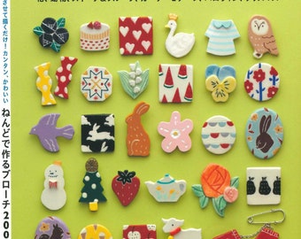 Japanese Craft Book - Just Dry and Draw! Brooch Made with Easy and Cute Clay (PDF)