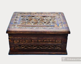 Handmade Zanzibar mini wooden chest
