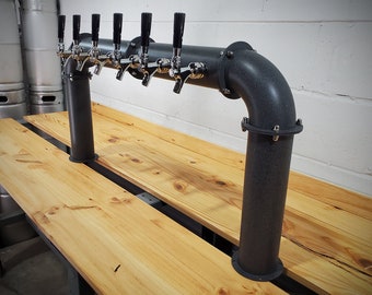 Draft Beer Tower - 6 Tap - Chamfer Tower - Stainless Steel