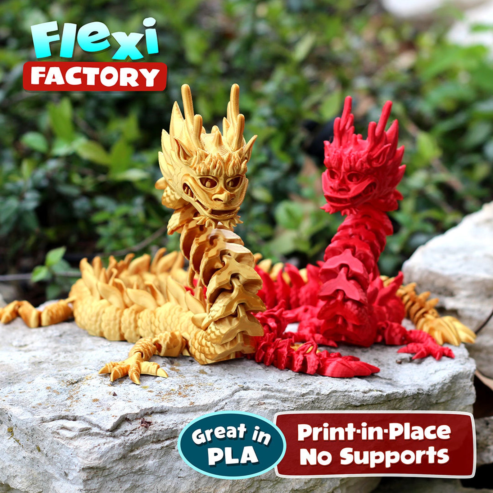 Flexi Print-in-place Imperial Dragon STL File for 3D - Etsy Canada