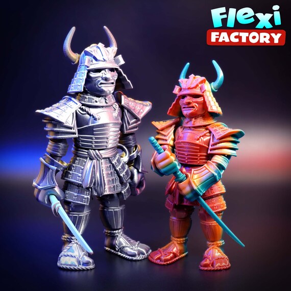 Flexi Factory PRINT-IN-PLACE Samurai - Prusa and Bambu Painted 3mf