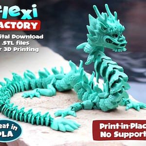 Flexi Print-in-Place Imperial Dragon - STL file for 3D Printing