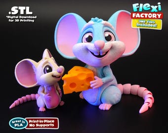 Flexi Factory Mouse & Cheese with 3MF Included!